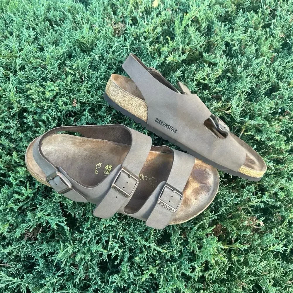 Birkenstock Milano Men’s Leather‎ Sandals Size 45 US M12  Mocha